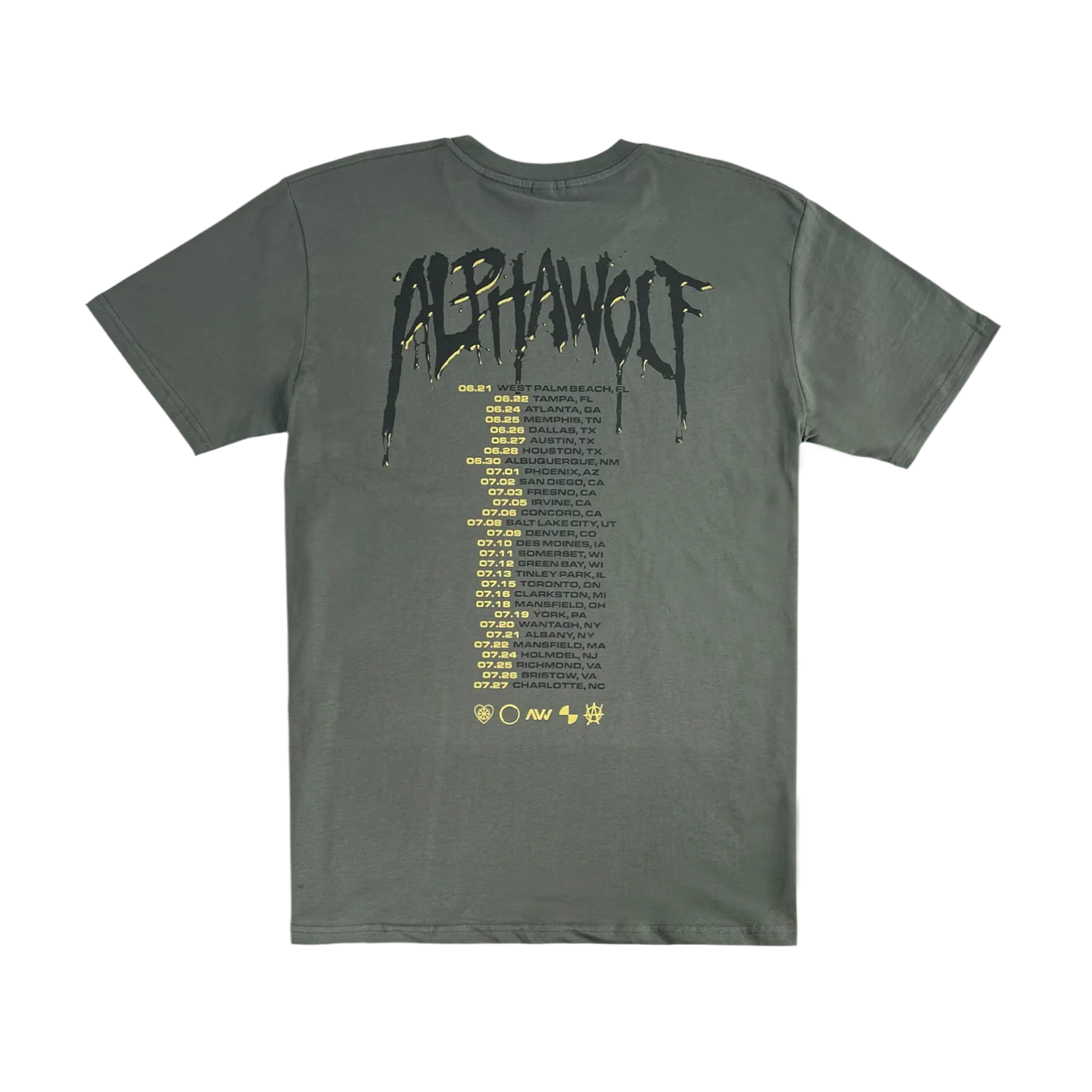 Alpha Wolf - Grey Metal Tour Dates T-Shirt - Image 2