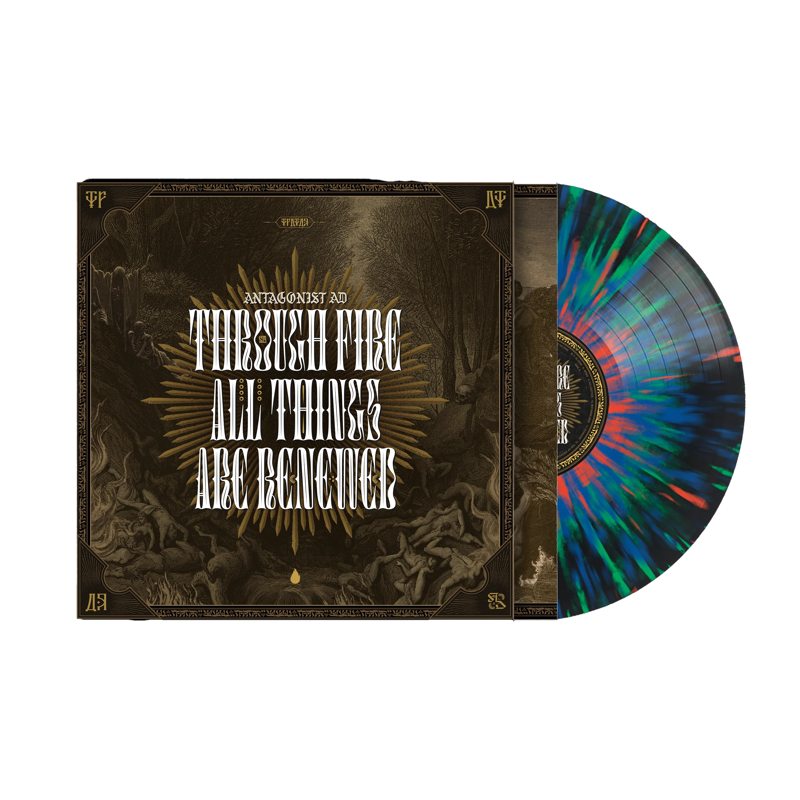 Antagonist A.D. - Through Fire All Things Are Renewed 12" Vinyl (Clear w/Red, Green & Blue Splatter)