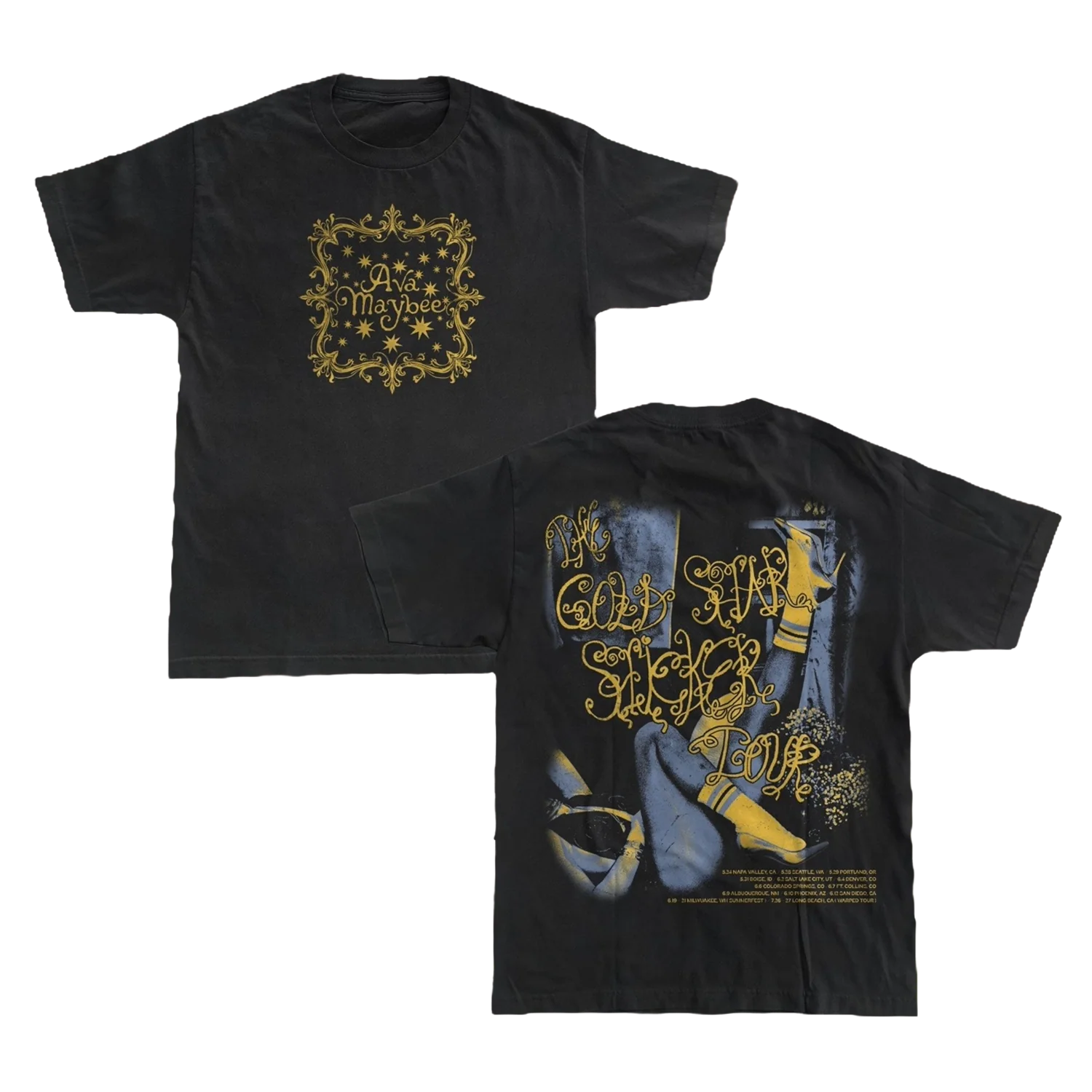 Ava Maybee - Gold Star Sticker Tour Tee - Image 3