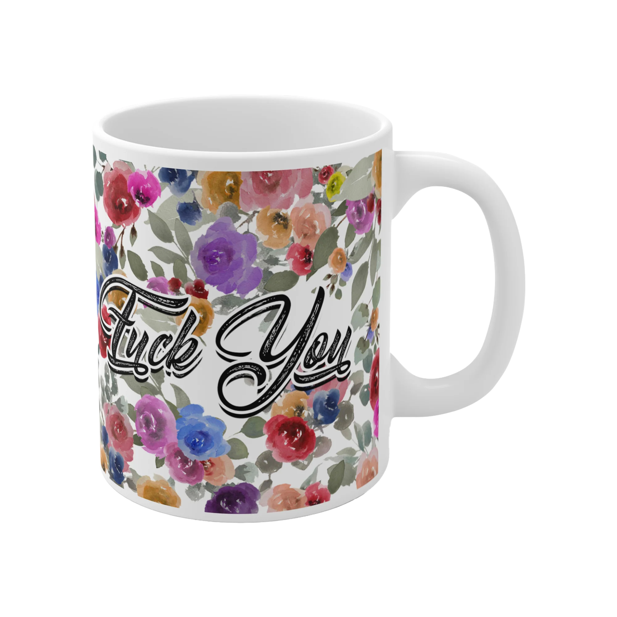 BeardPrincess - Floral Fuck You Mug - Image 3