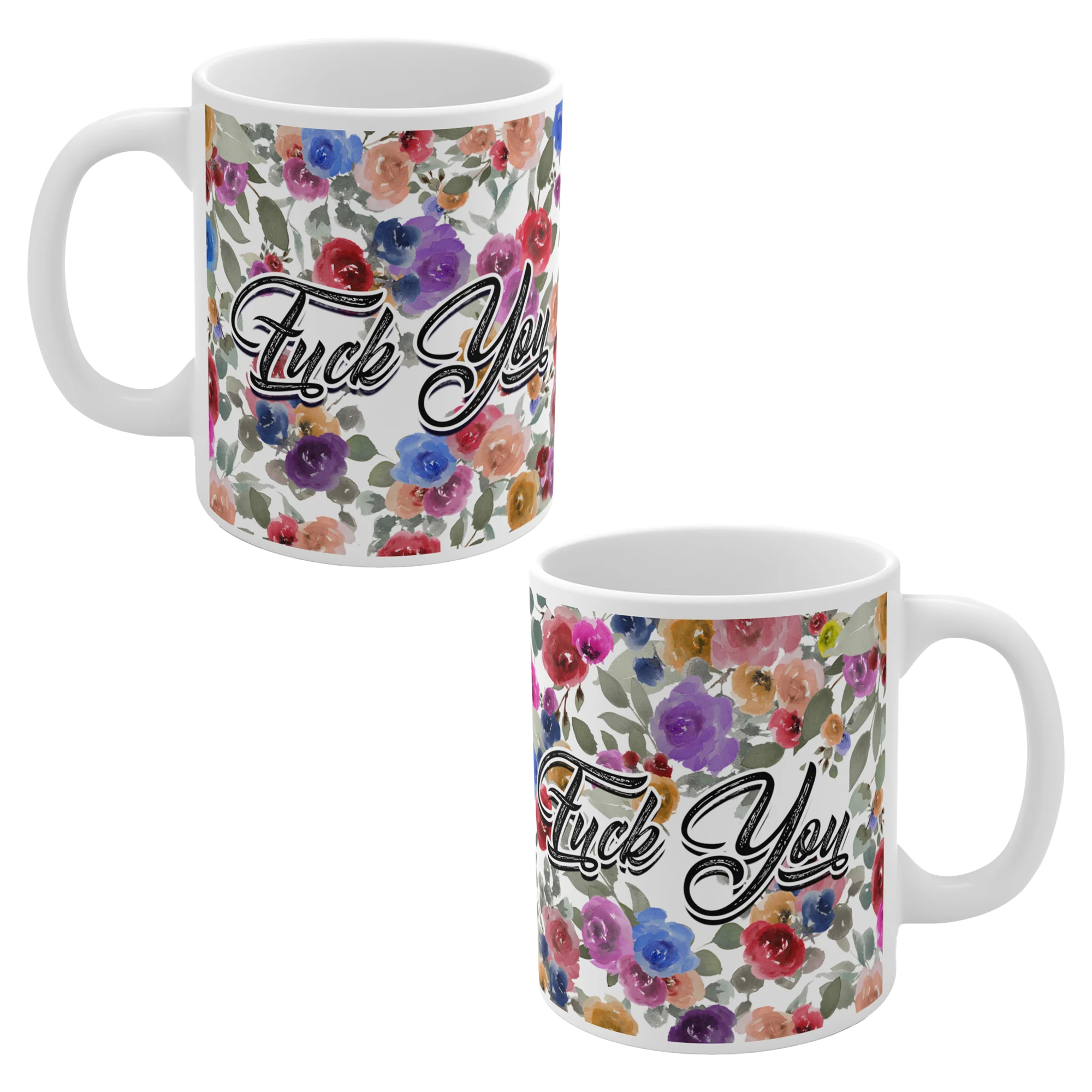 Beardprincess - HUGE Floral Fuck You Mug