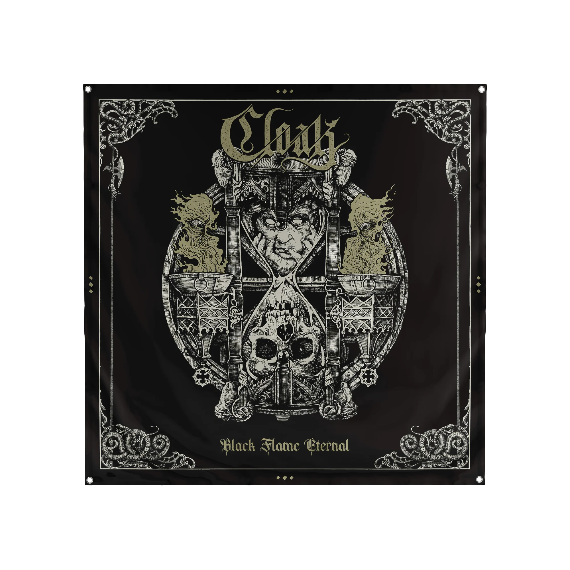 Cloak - 4x4 Black Flame Eternal Wall Flag