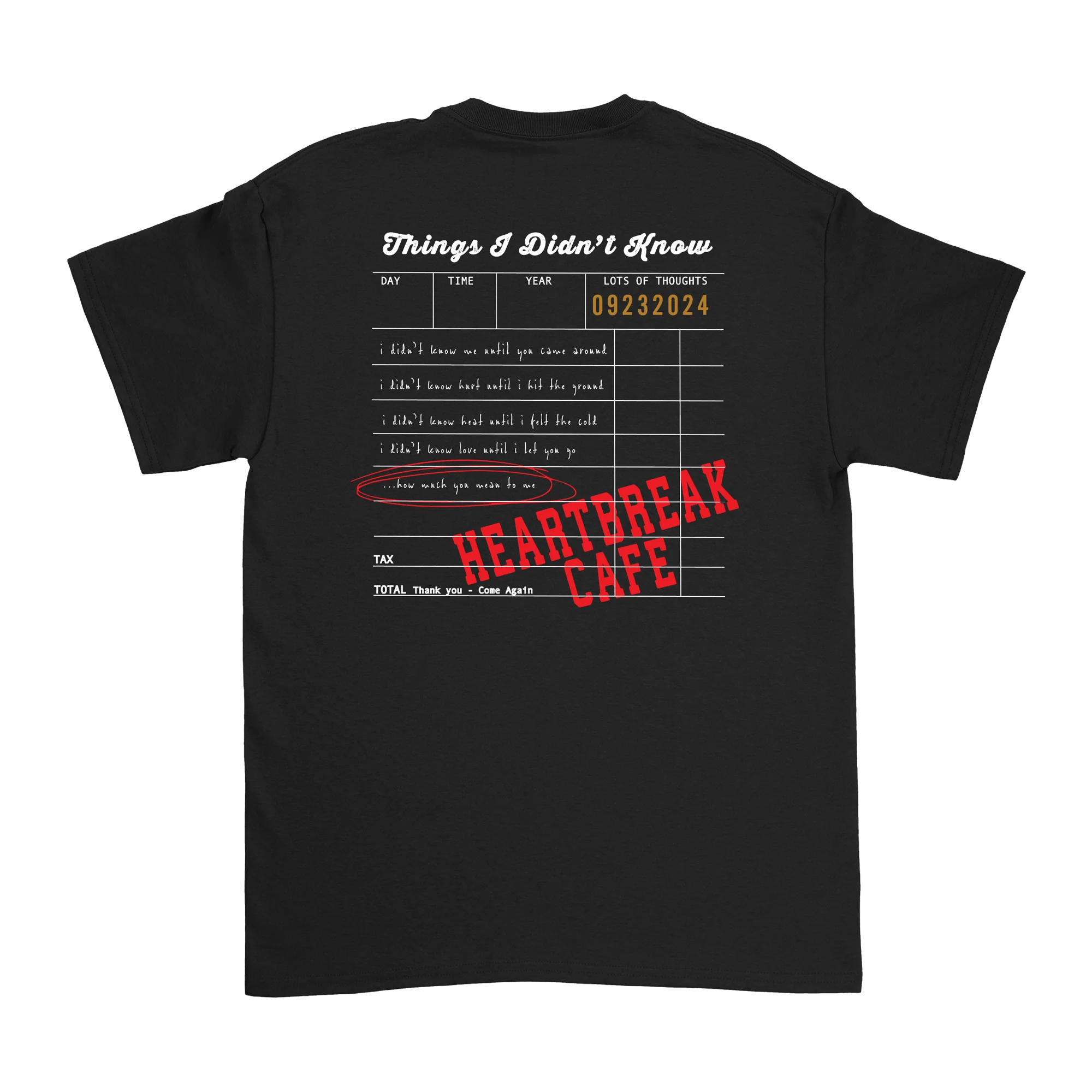 Dalton Mauldin - Heartbreak Cafe T-Shirt (White Print) - Image 3