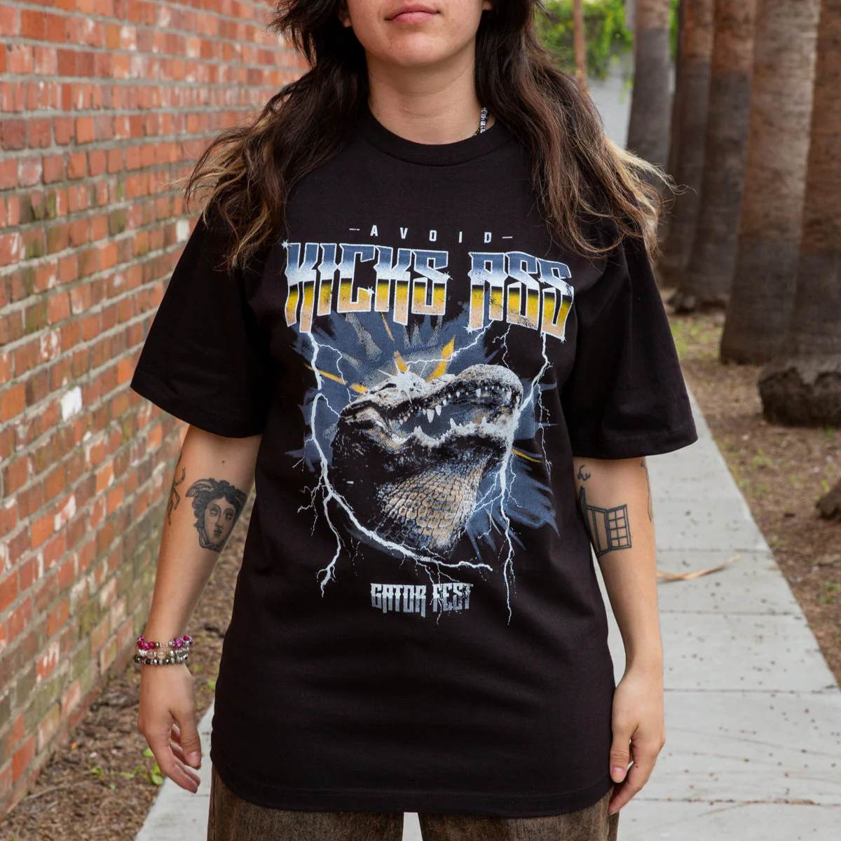 AVOID - Gator Fest Black Tee - Image 3