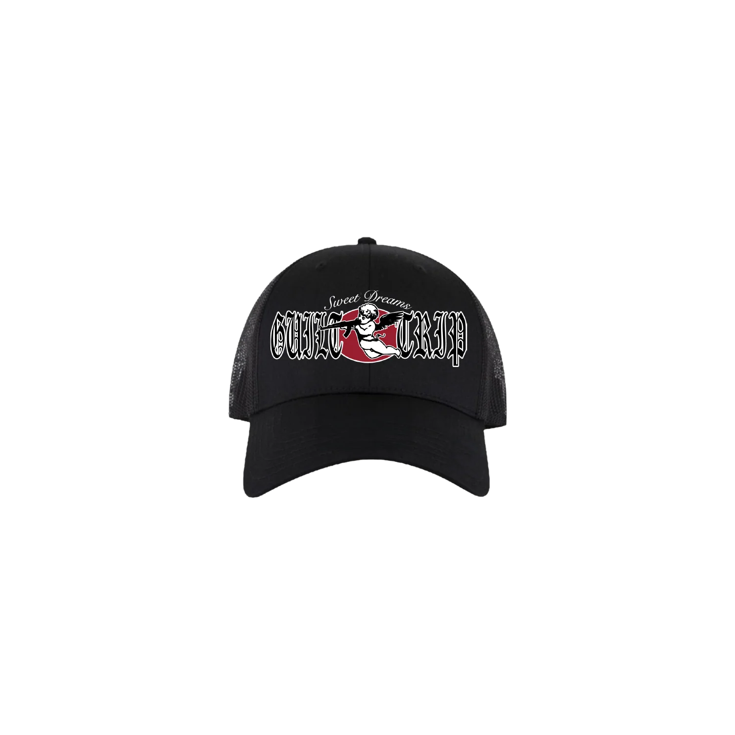 Guilt Trip - Cupid Black Trucker Hat