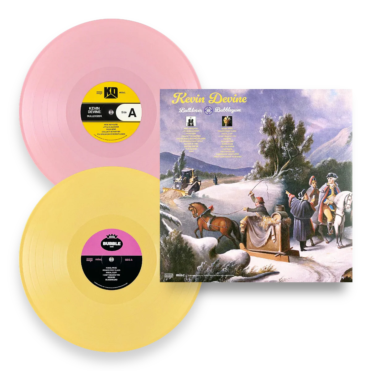 Kevin Devine - Bulldozer + Bubblegum Pink and Yellow 2xLP - Image 2