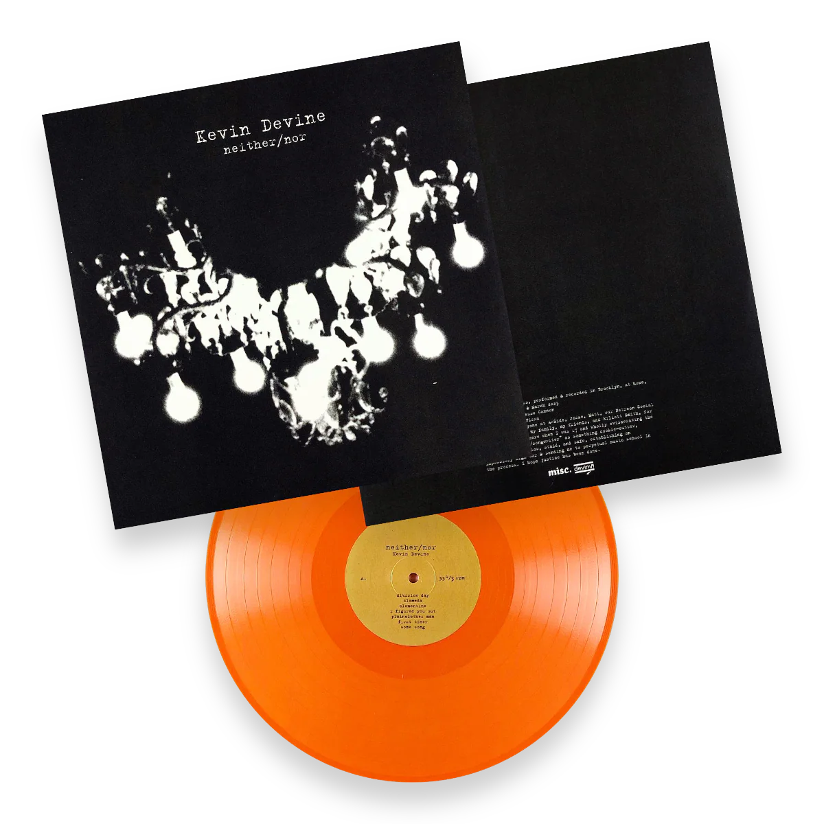 Kevin Devine - Neither/Nor Orange LP - Image 3