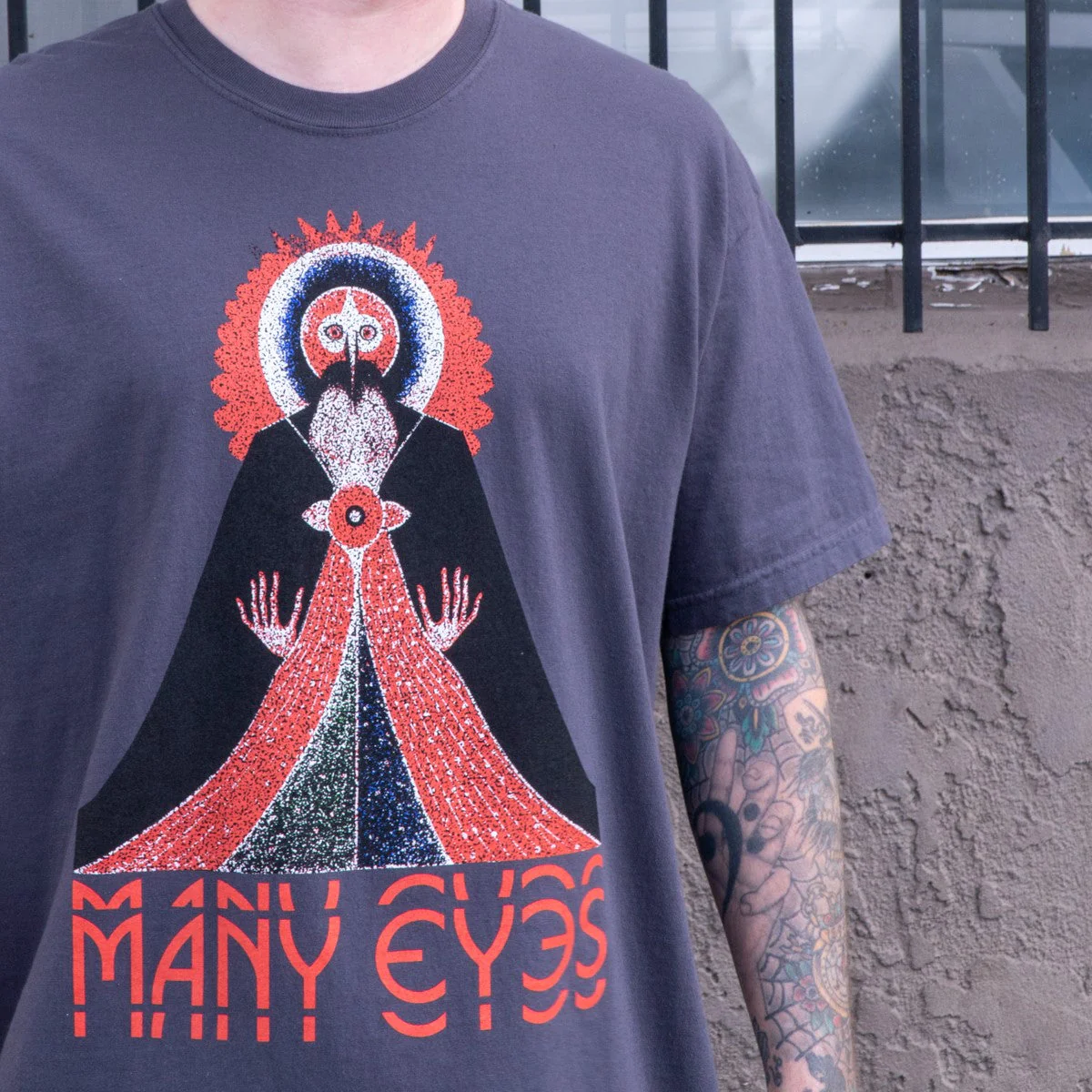 Many Eyes - Graphite T-Shirt - Image 3