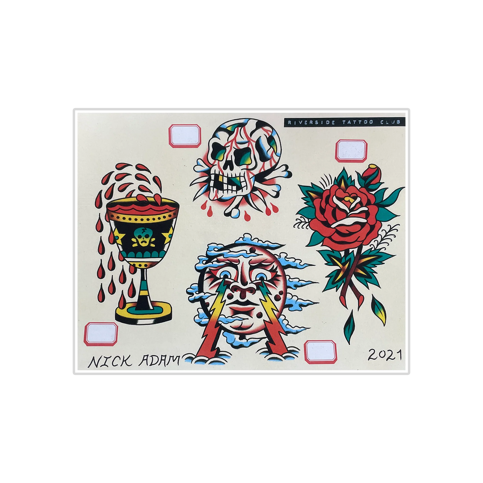Nick Adam Tattoo - Four Set Flash Art Print V2