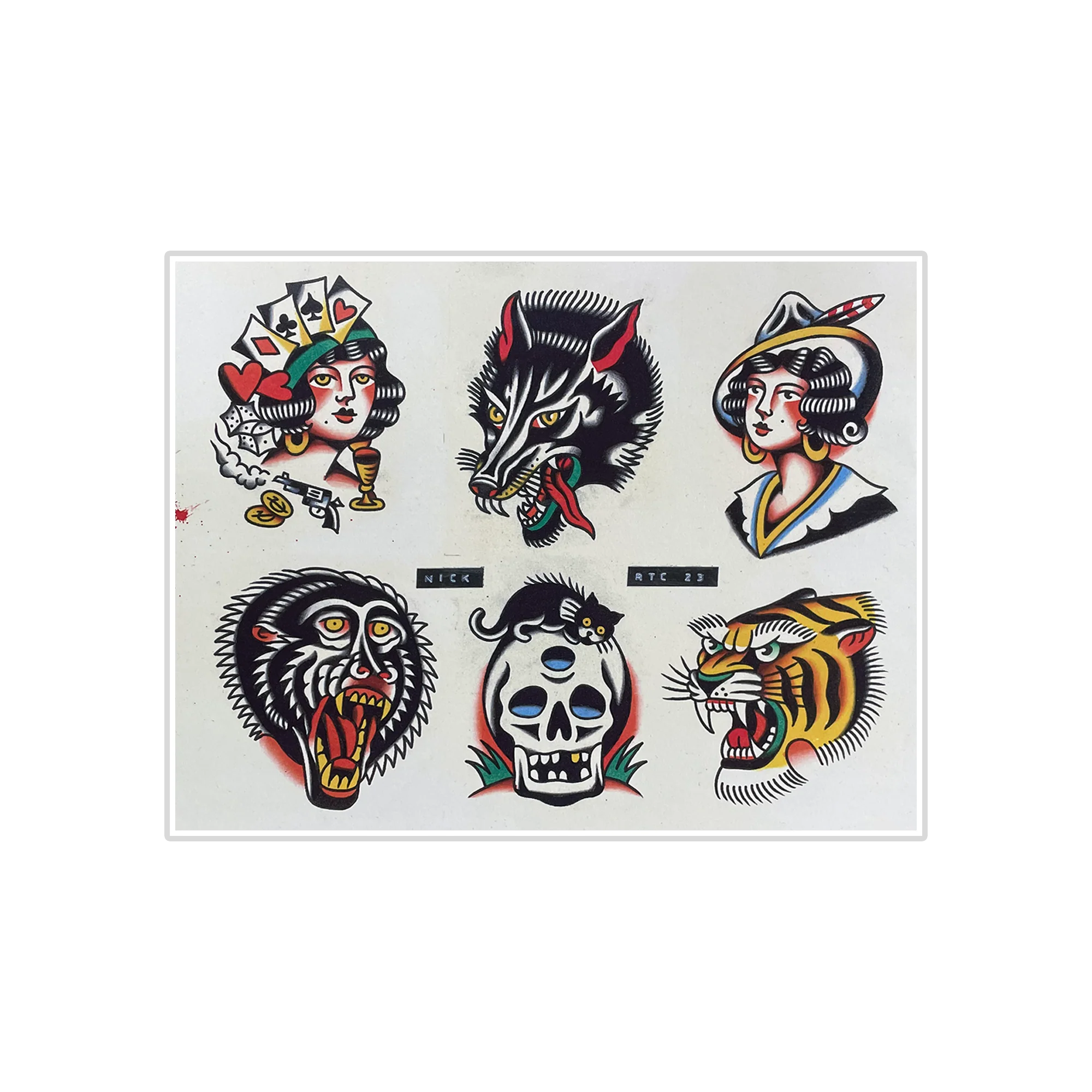 Nick Adam Tattoo - Six Set Flash Art Print