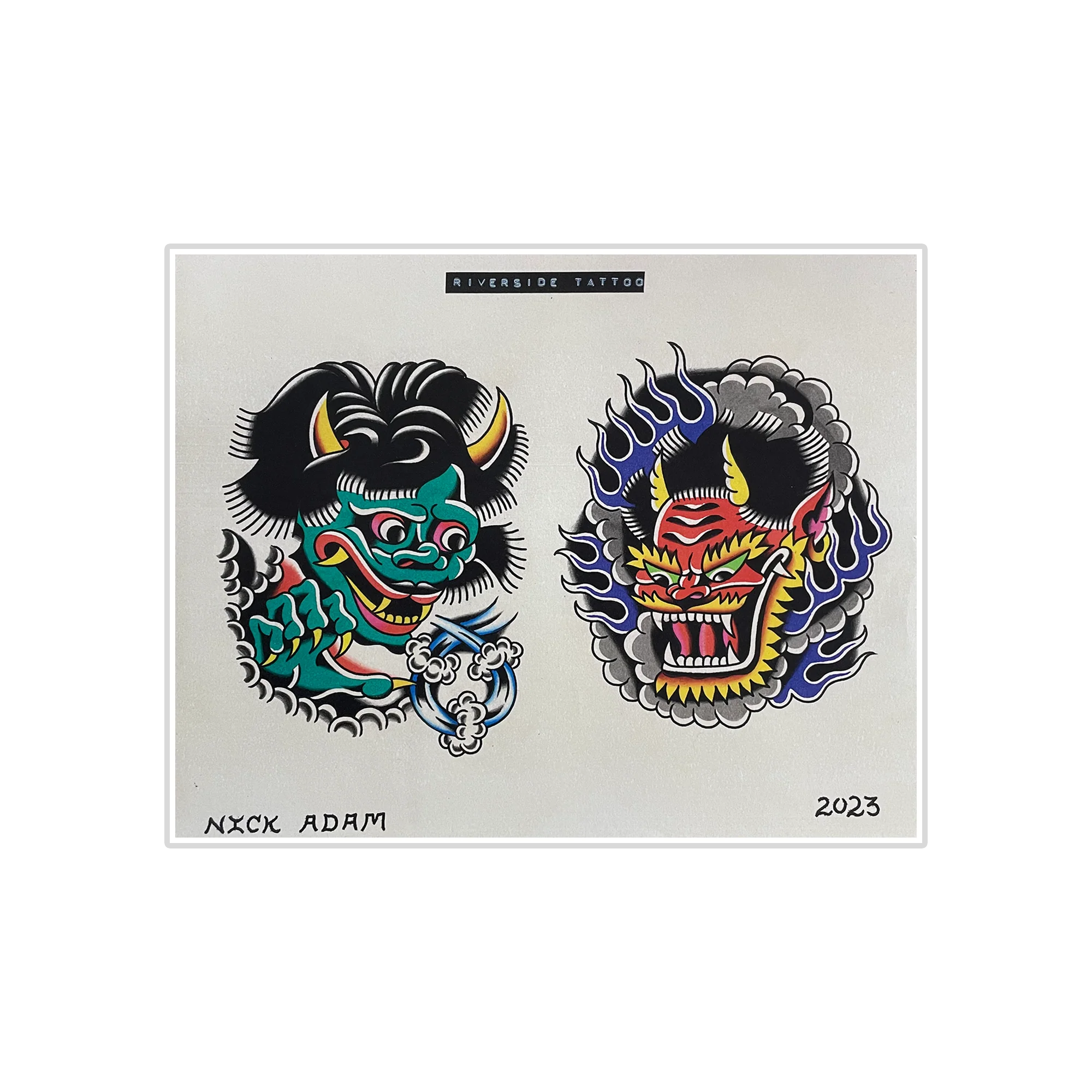 Nick Adam Tattoo - Two Set Flash Art Print
