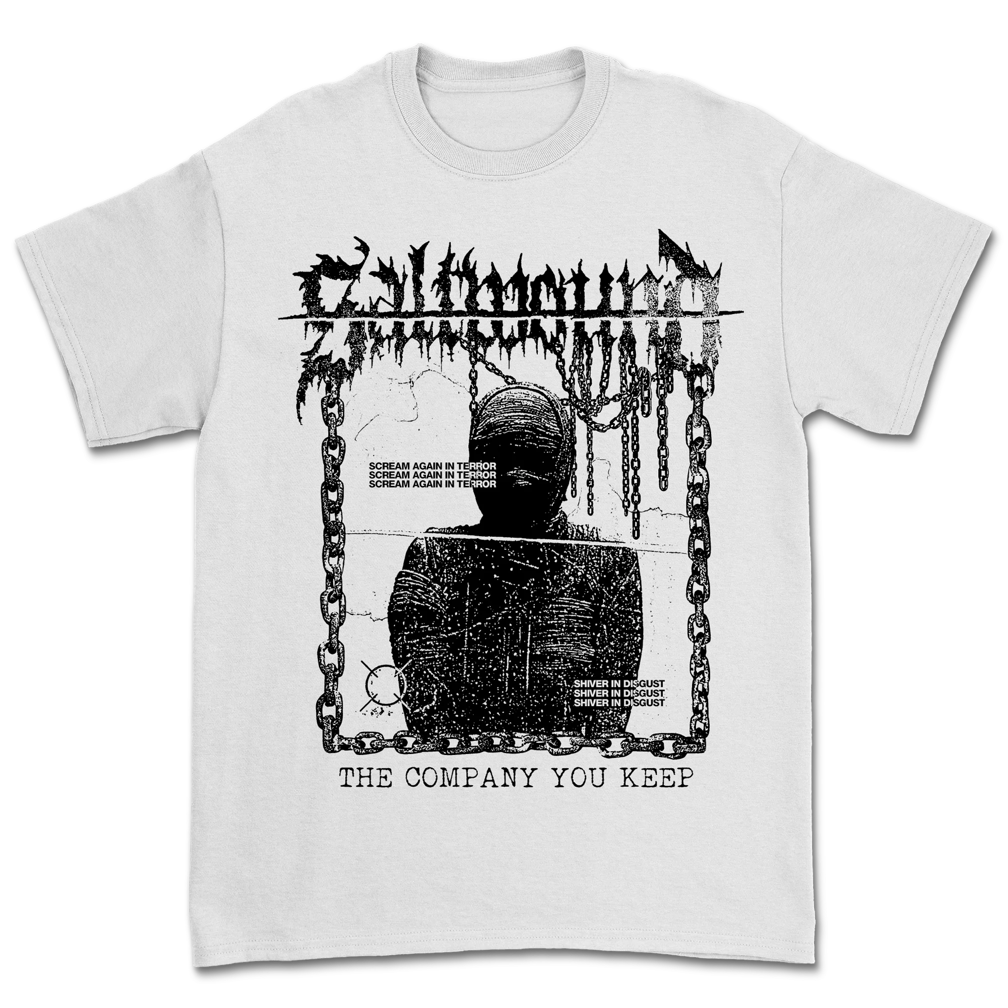 Saltwound - Scream & Shiver T-Shirt - Black on White