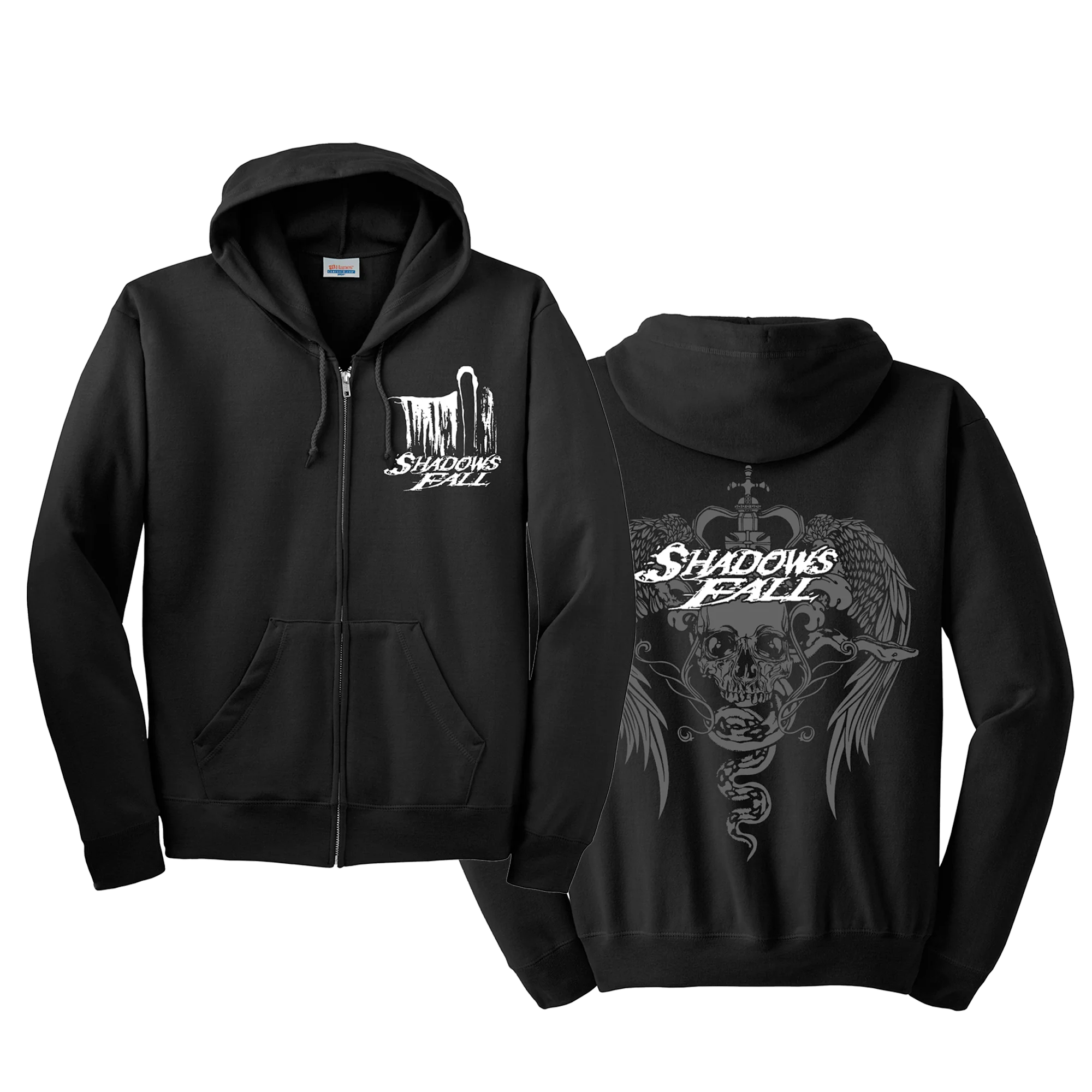Shadows Fall - Winged Skull Zip Hoodie