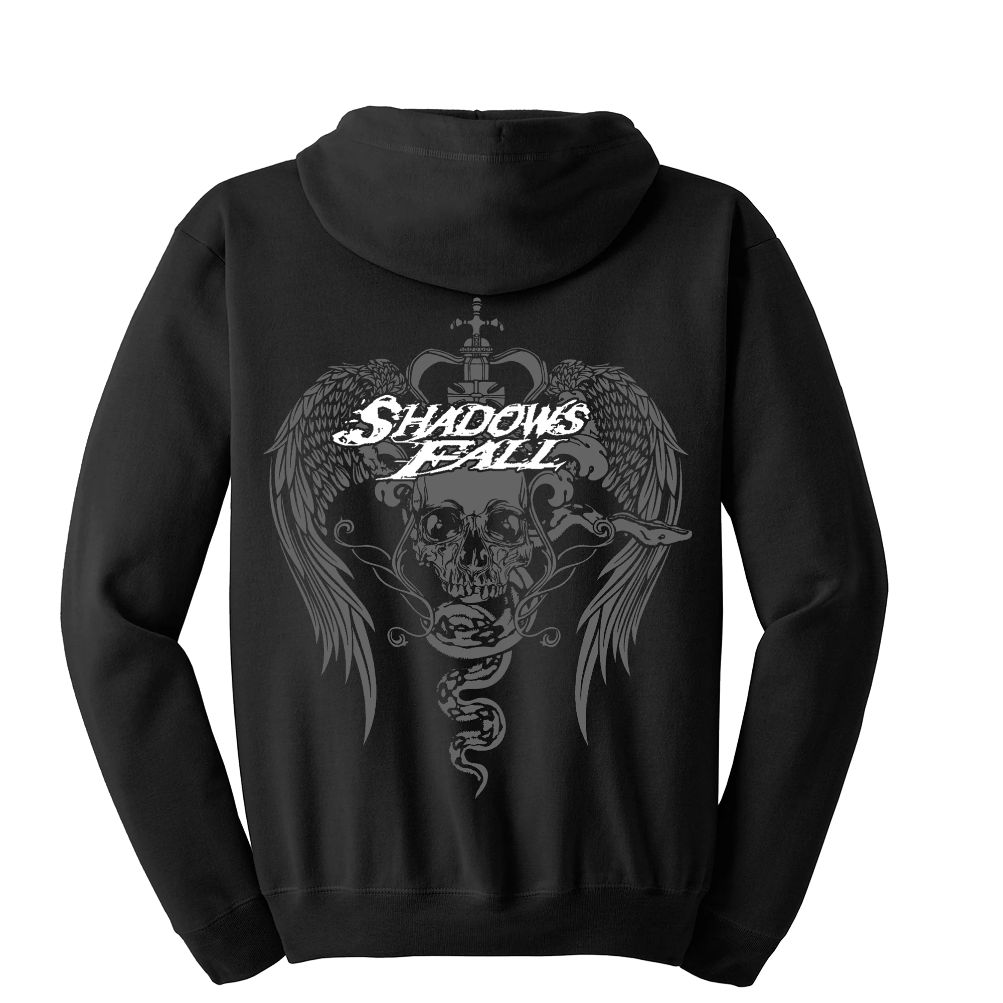 Shadows Fall - Winged Skull Zip Hoodie - Image 3