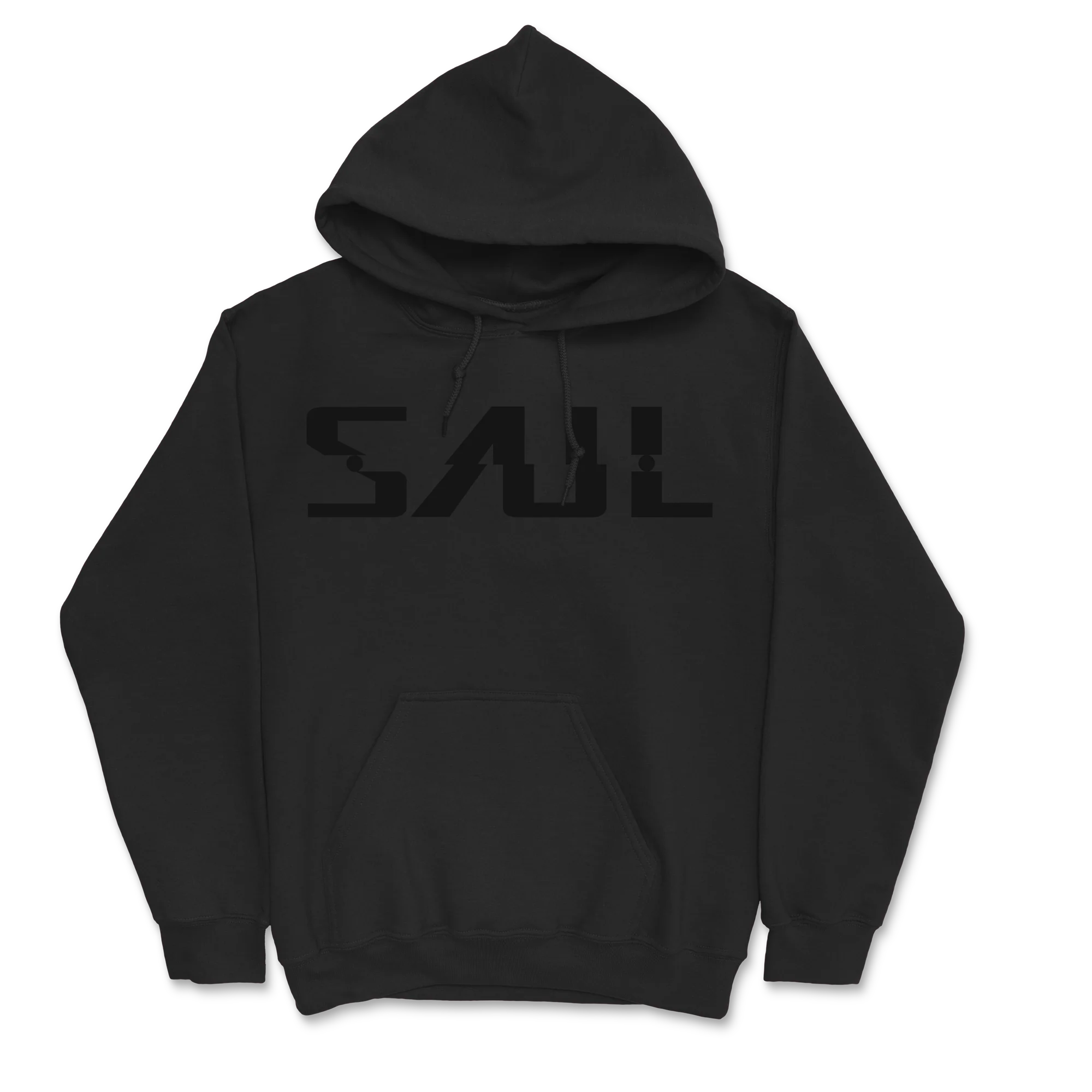 SAUL - Black on Black Hoodie - Image 2